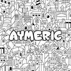 Coloraci&oacute;n del nombre AYMERIC - decorado ciudad