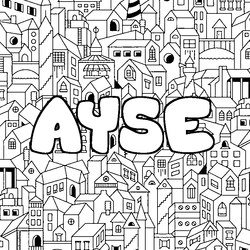 Coloraci&oacute;n del nombre AYSE - decorado ciudad