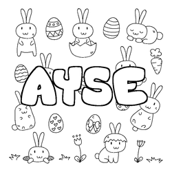 Coloraci&oacute;n del nombre AYSE - decorado Pascua