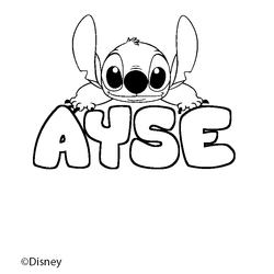 Coloraci&oacute;n del nombre AYSE - decorado Stitch