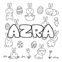 Coloraci&oacute;n del nombre AZRA - decorado Pascua