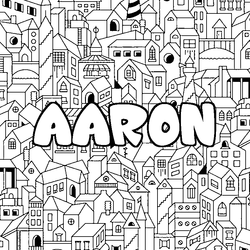 Coloraci&oacute;n del nombre AARON - decorado ciudad