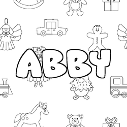 Coloraci&oacute;n del nombre ABBY - decorado juguetes