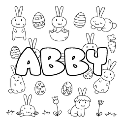 Coloraci&oacute;n del nombre ABBY - decorado Pascua