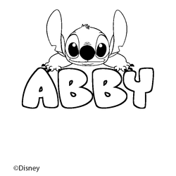 Coloraci&oacute;n del nombre ABBY - decorado Stitch