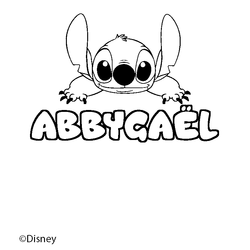 Coloraci&oacute;n del nombre ABBYGA&Euml;L - decorado Stitch