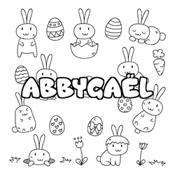 Coloraci&oacute;n del nombre ABBYGA&Euml;L - decorado Pascua