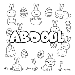 Coloraci&oacute;n del nombre ABDOUL - decorado Pascua