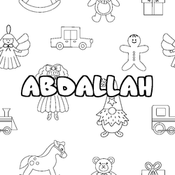 Coloraci&oacute;n del nombre ABDALLAH - decorado juguetes