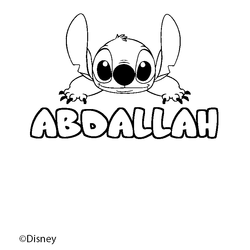 Coloraci&oacute;n del nombre ABDALLAH - decorado Stitch