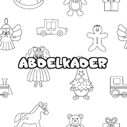 Coloraci&oacute;n del nombre ABDELKADER - decorado juguetes