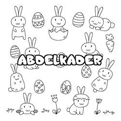 Coloraci&oacute;n del nombre ABDELKADER - decorado Pascua