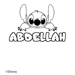 Coloraci&oacute;n del nombre ABDELLAH - decorado Stitch