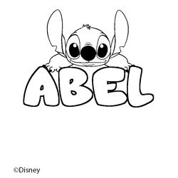 Coloraci&oacute;n del nombre ABEL - decorado Stitch
