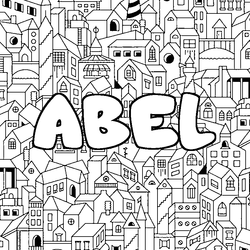 Coloraci&oacute;n del nombre ABEL - decorado ciudad