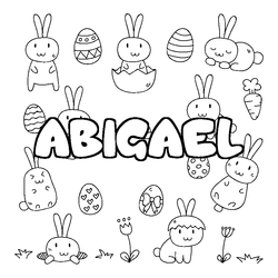Coloraci&oacute;n del nombre ABIGAEL - decorado Pascua