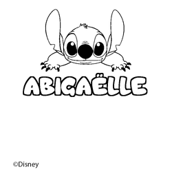 Coloraci&oacute;n del nombre ABIGA&Euml;LLE - decorado Stitch