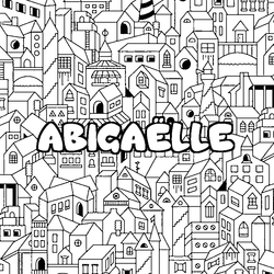 Coloraci&oacute;n del nombre ABIGA&Euml;LLE - decorado ciudad