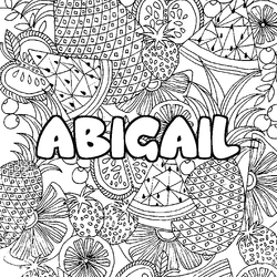 Coloraci&oacute;n del nombre ABIGAIL - decorado mandala de frutas