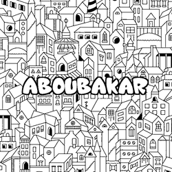 Coloraci&oacute;n del nombre ABOUBAKAR - decorado ciudad
