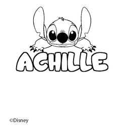 Coloraci&oacute;n del nombre ACHILLE - decorado Stitch