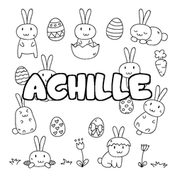 Coloraci&oacute;n del nombre ACHILLE - decorado Pascua
