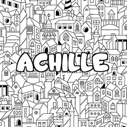 Coloraci&oacute;n del nombre ACHILLE - decorado ciudad