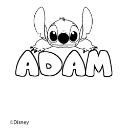 Coloraci&oacute;n del nombre ADAM - decorado Stitch