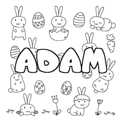 Coloraci&oacute;n del nombre ADAM - decorado Pascua