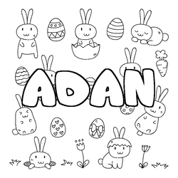 Coloraci&oacute;n del nombre ADAN - decorado Pascua