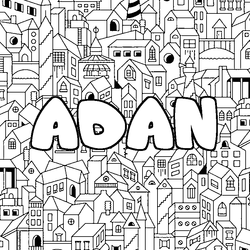 Coloraci&oacute;n del nombre ADAN - decorado ciudad