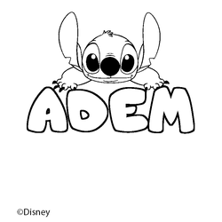 Coloraci&oacute;n del nombre ADEM - decorado Stitch