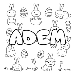 Coloraci&oacute;n del nombre ADEM - decorado Pascua