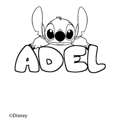 Coloraci&oacute;n del nombre ADEL - decorado Stitch