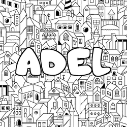 Coloraci&oacute;n del nombre ADEL - decorado ciudad