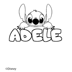 Coloraci&oacute;n del nombre ADELE - decorado Stitch