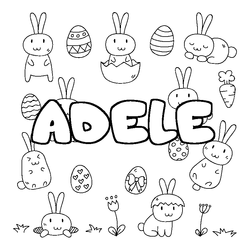 Coloraci&oacute;n del nombre ADELE - decorado Pascua