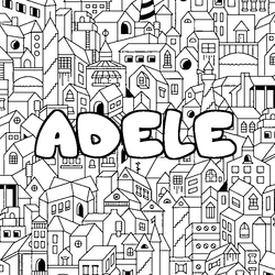 Coloraci&oacute;n del nombre ADELE - decorado ciudad