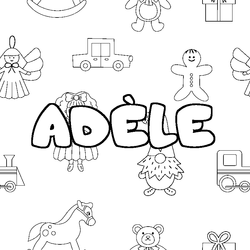 Coloraci&oacute;n del nombre AD&Egrave;LE - decorado juguetes