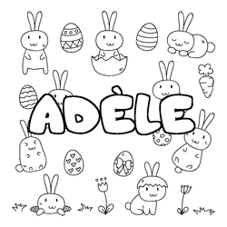 Coloraci&oacute;n del nombre AD&Egrave;LE - decorado Pascua