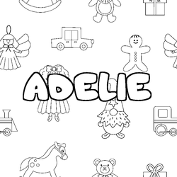 Coloraci&oacute;n del nombre ADELIE - decorado juguetes