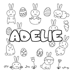 Coloraci&oacute;n del nombre ADELIE - decorado Pascua