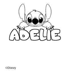 Coloraci&oacute;n del nombre ADELIE - decorado Stitch