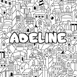 Coloraci&oacute;n del nombre ADELINE - decorado ciudad