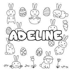 Coloraci&oacute;n del nombre ADELINE - decorado Pascua