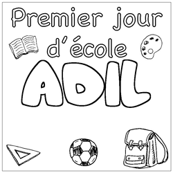 Coloraci&oacute;n del nombre ADIL - decorado primer d&iacute;a de escuela