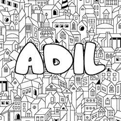 Coloraci&oacute;n del nombre ADIL - decorado ciudad