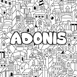 Coloraci&oacute;n del nombre ADONIS - decorado ciudad