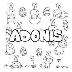 Coloraci&oacute;n del nombre ADONIS - decorado Pascua