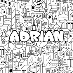 Coloraci&oacute;n del nombre ADRIAN - decorado ciudad